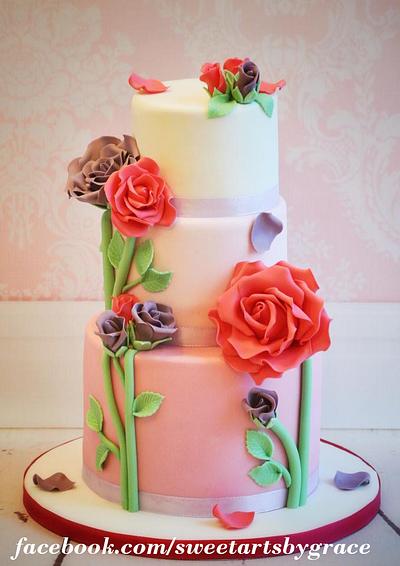 Romantic Rose Cake - Cake by sweetarts by grace