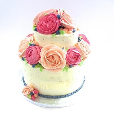 Buttercream Floral Cake - Cake by Claire Lawrence