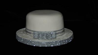 Fondant Cake with Silver Ribbon - Cake by Crowning Glory