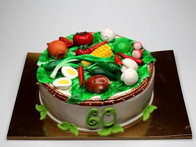 Cake with marzipan vegetables - Cake by Beatrice Maria