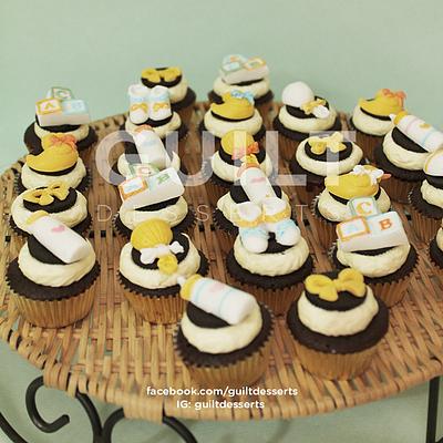 Mini Baby Cupcakes & Onesie Cookies - Cake by Guilt Desserts