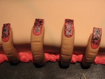 fondant fingers with finger nails - Cake by CC's Creative Cakes and more...
