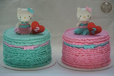 Hello Kitty for Valentine's Day twins - Cake by Magda's cakes