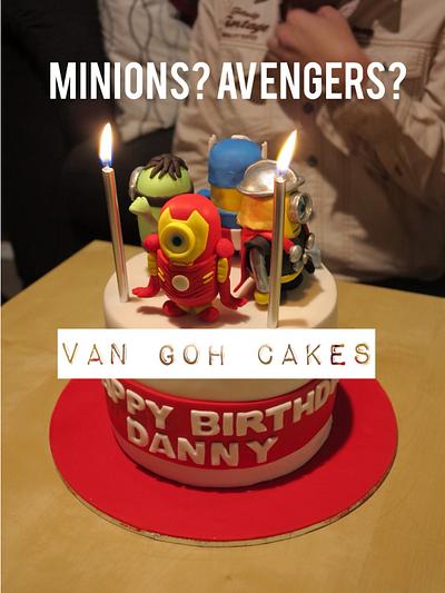 Minion + avengers Cake - Cake by Van Goh Cakes