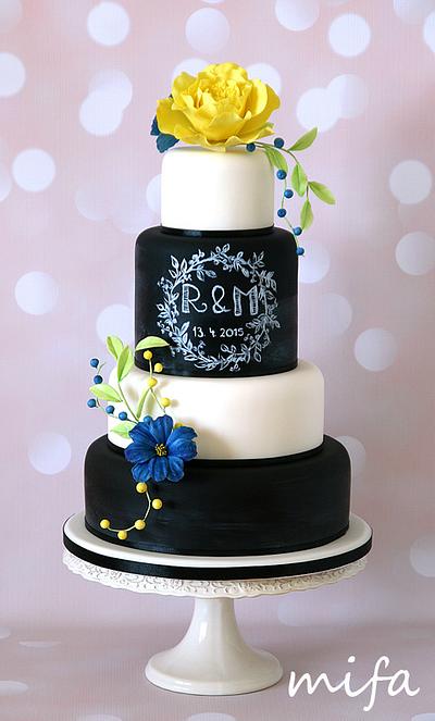 Chalkboard Wedding Cake - Cake by Michaela Fajmanova