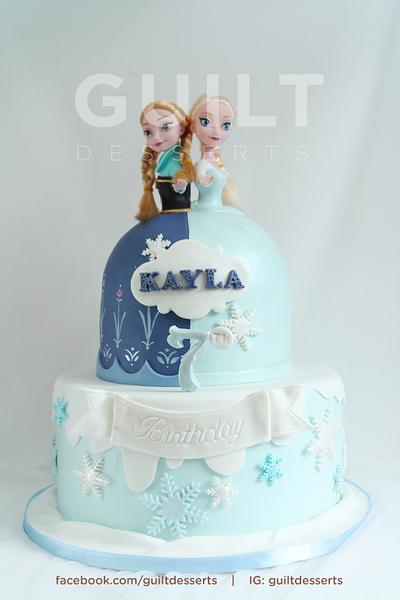 Elsa & Anna Doll cake - Cake by Guilt Desserts