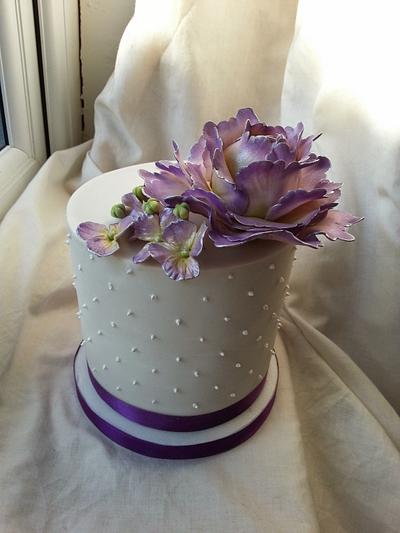 Purple Peony Wedding Order - Cake by Gabriella
