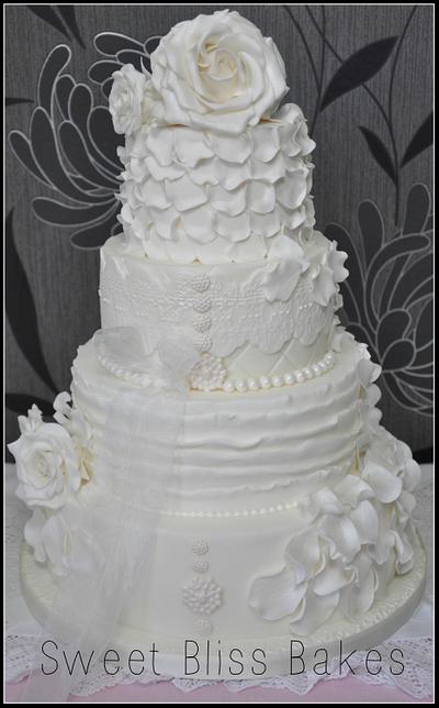White on White Wedding Cake - Cake by Rachel Leah