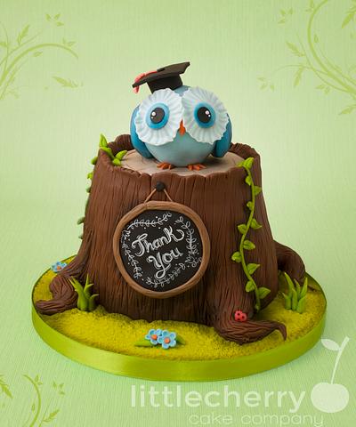 Owl Thank-you Cake - Cake by Little Cherry