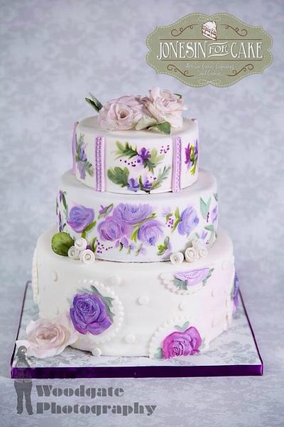 Hand painted roses - Cake by Jonesin' for Cake