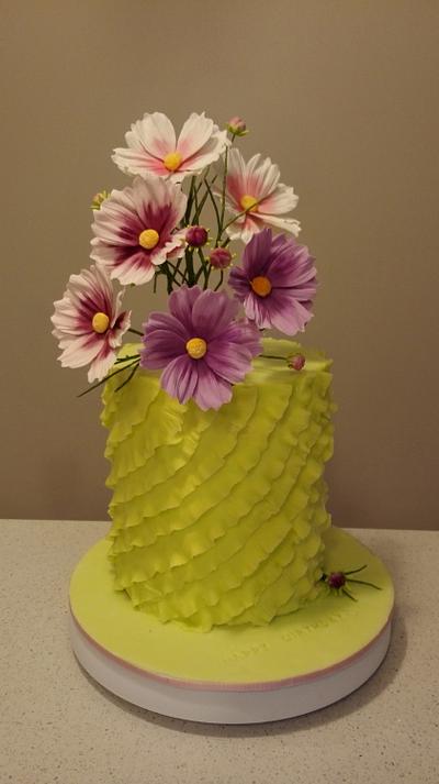 Cosmos flower cake  - Cake by Bistra Dean 
