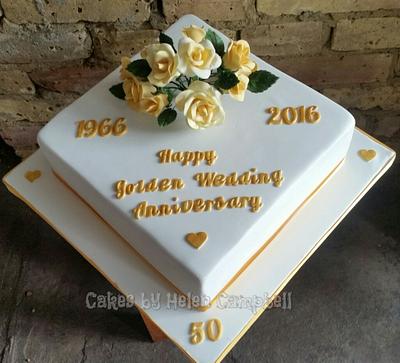 Golden Wedding Anniversary  - Cake by Helen Campbell
