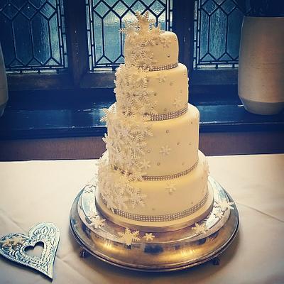Snowflake wedding cake  - Cake by Stacys cakes