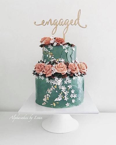 Engagement Cake - Cake by AlphacakesbyLoan 