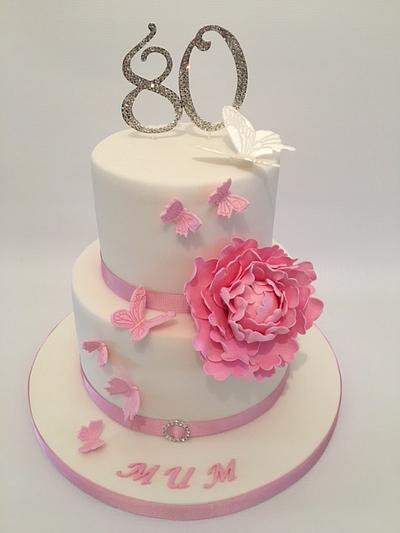 80th butterfly cake  - Cake by Amanda sargant