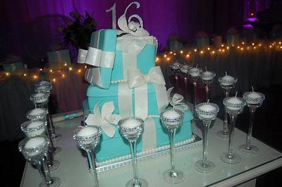 Tiffany Theme Sweet 16 - Cake by PartyCakesByJoAnn