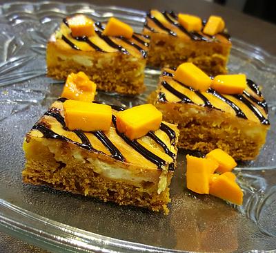 Mango creamcheese brownie - Cake by sonali