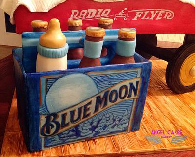 Vintage Radio Flyer and Blue Moon Baby Shower Cake - Cake by Angel Cakes