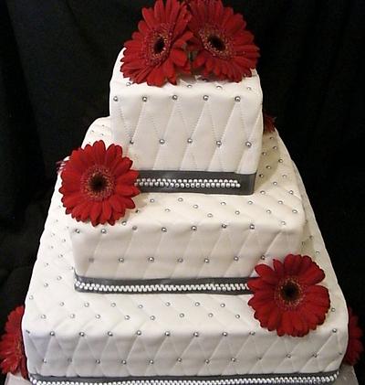 3 Tiered Quilted Wedding Cake - Cake by Amanda