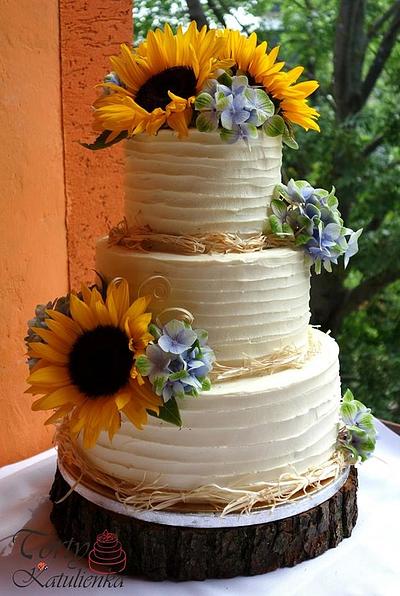 Sunflower wedding cake - Cake by Torty Katulienka
