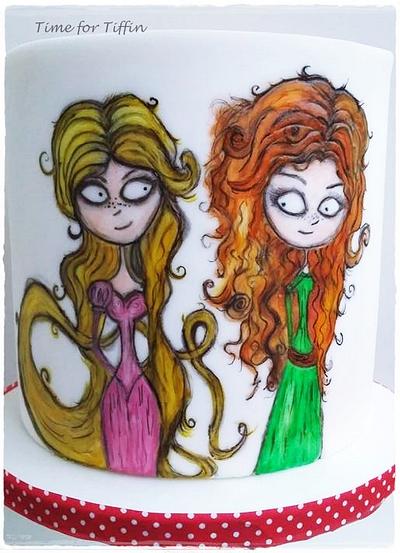 Merida and Rapunzel  - Cake by Time for Tiffin 