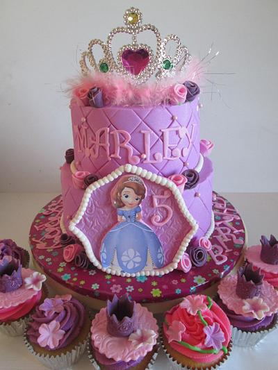 2 tier Sophia the first themed cake - Cake by Connie's Cakery