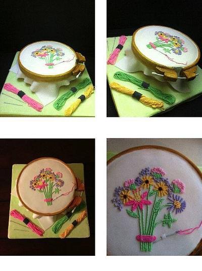 Cake for embroidery lovers. - Cake by DollysSugarArt