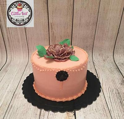 vintage rose cake  - Cake by Castaño torta Riham Ismail