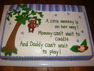 Little monkey baby shower cake - Cake by Judy Remaly