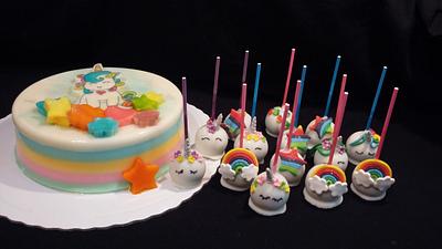 Unicorn Gelatine and Cake Pops - Cake by Cristina Arévalo- The Art Cake Experience