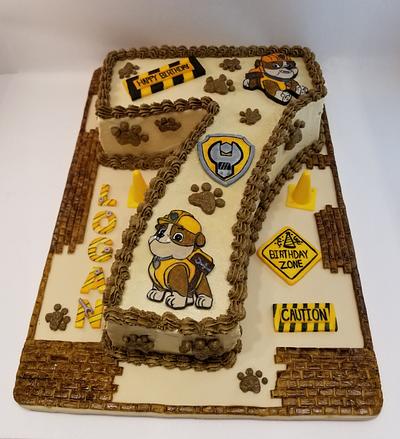 "Rubble" Paw Patrol" birthday cake - Cake by Eicie Does It Custom Cakes