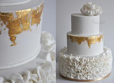 Gold wedding cake - Cake by CakesVIZ