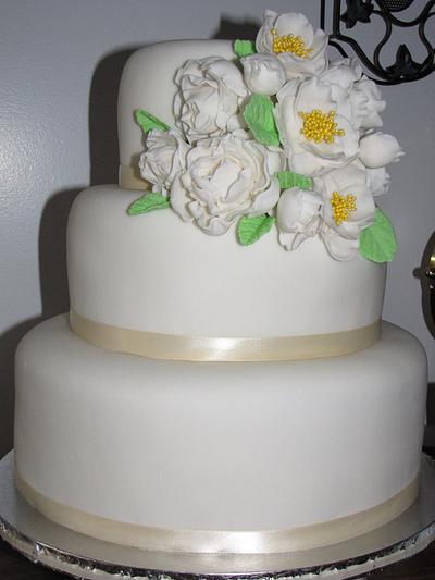 Peony Wedding Cake - Cake by Joseph Fougere