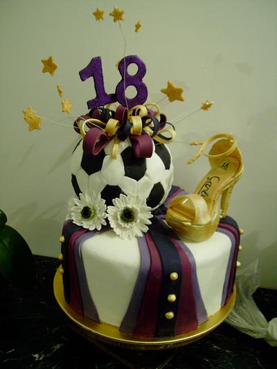 Soccer ball/Ball shoe cake - Cake by Thereseanne