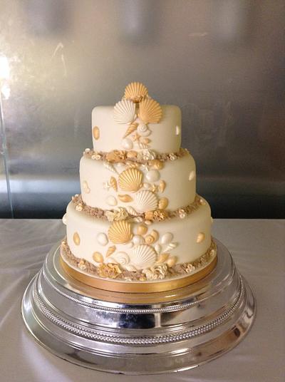 Beach wedding  - Cake by Tiggylou's cakes 
