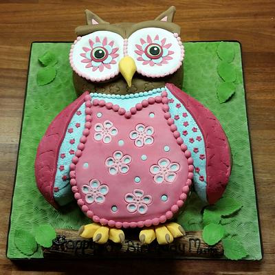 owl birthday cake  - Cake by Bakerscakes 