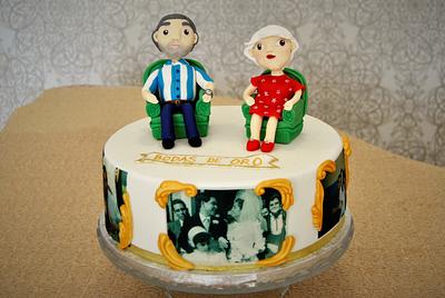 Gold wedding cake - Cake by Wedding Painting Cakes by Soraya Torrejon