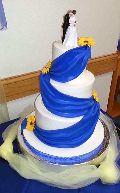 Blue swags - Cake by Olga