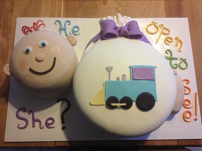 gender reveal cake - Cake by Chrissa's Cakes