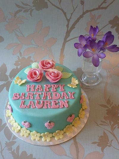 Pretty Birthday cake - Cake by cherryblossomcakes