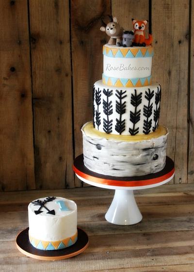 Woodland Animals Tree & Arrows Cake - Cake by Rose Atwater