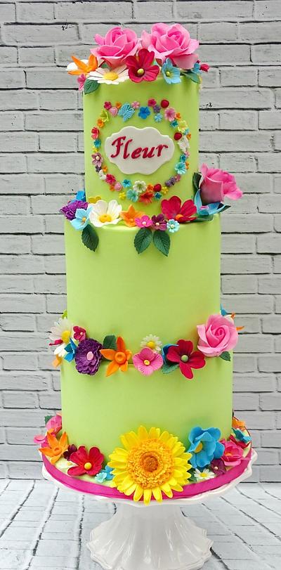 Bright flowery 1st birthday - Cake by The Rosehip Bakery