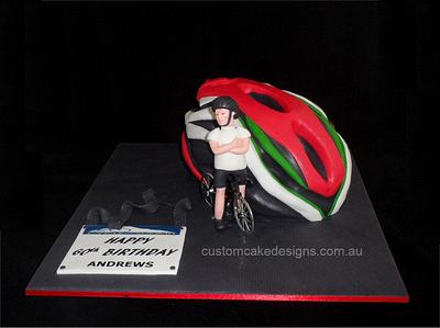 Bicycle Helmet Cake - Cake by Custom Cake Designs