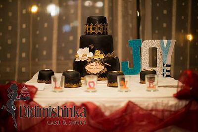 Black and gold ... for the jubilee of a beautiful girl and her father! - Cake by Delyana