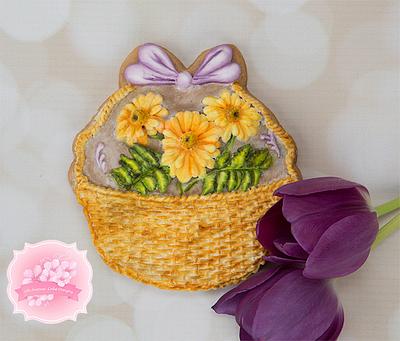 Dimensional Basket of Gerbera Daisies for Mum Cookies 🌼🍃💞 - Cake by Bobbie