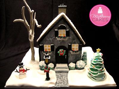 A Cozy Christmas Cottage - Cake by Shawna McGreevy