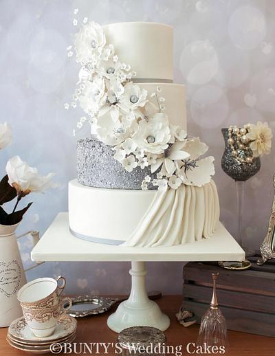 Silver Sparkle - Cake by Bunty's Wedding Cakes