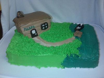 Cabin Life - 80th Birthday Cake - Cake by Crystal Davis
