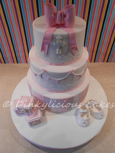Pretty little girls Christening cake - Cake by Dinkylicious Cakes