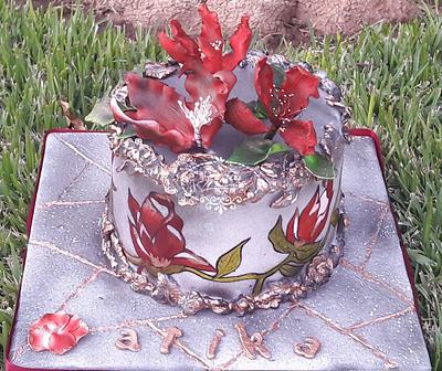 RED FLOWERS CAKE - Cake by Fées Maison (AHMADI)